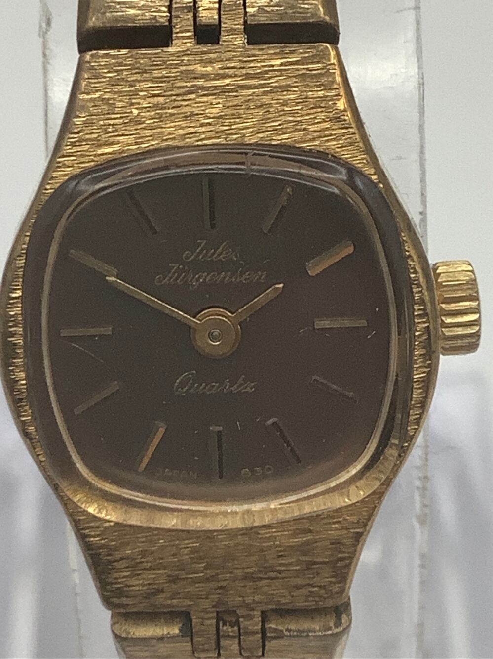 Vtg Jules Jurgensen 6046 Ladies Quartz Watch Gold Tone